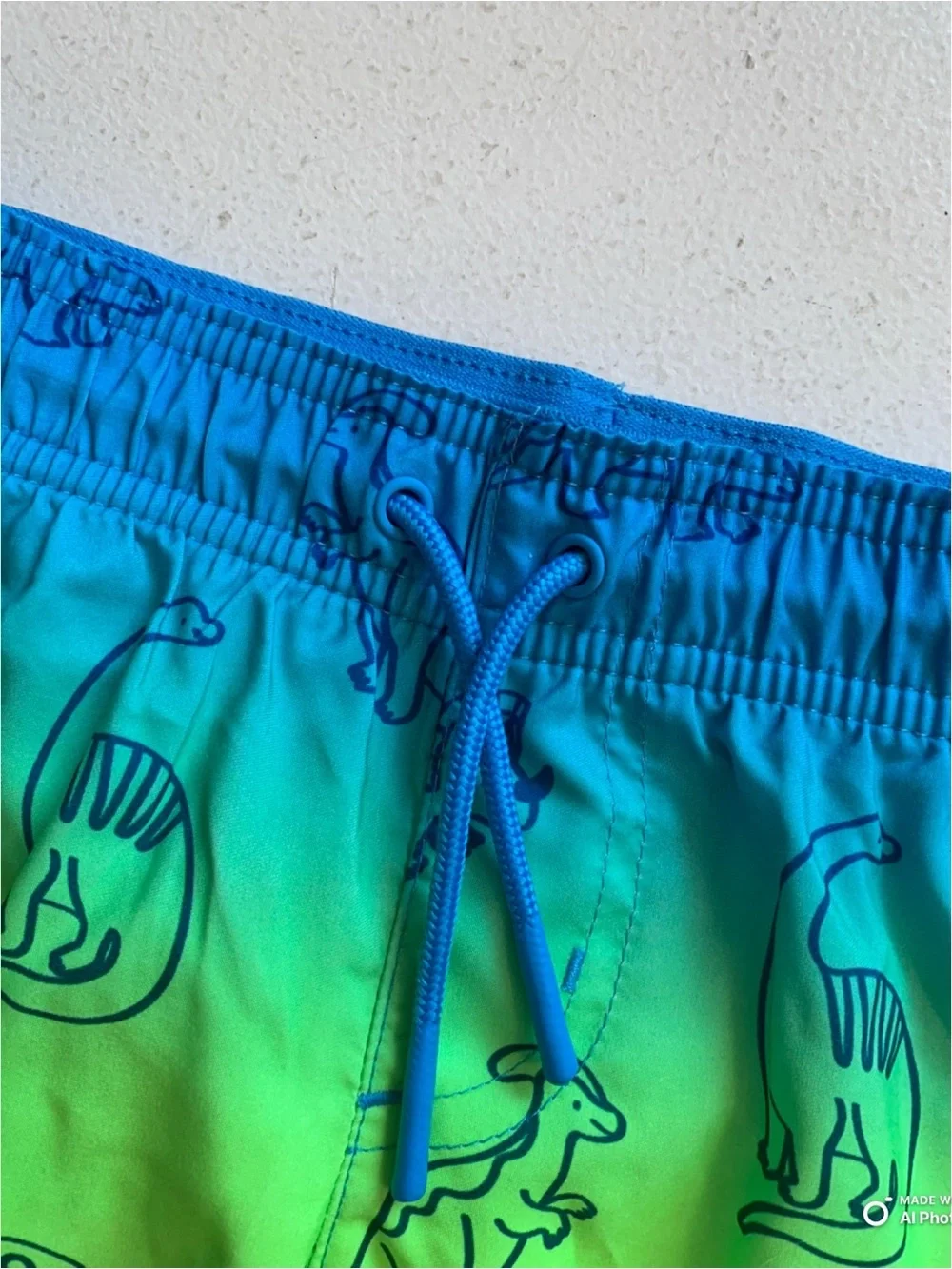 Cat & Jack Dinosaur Print Swim Trunks Swimsuit Boys Size 4T NWT Blue Green Pink